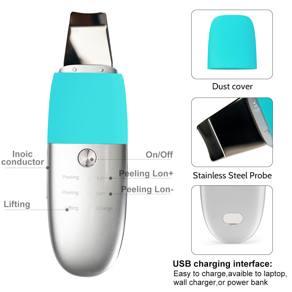 Rxmoore™ Ultrasonic Skin Scrubber Face Spatula